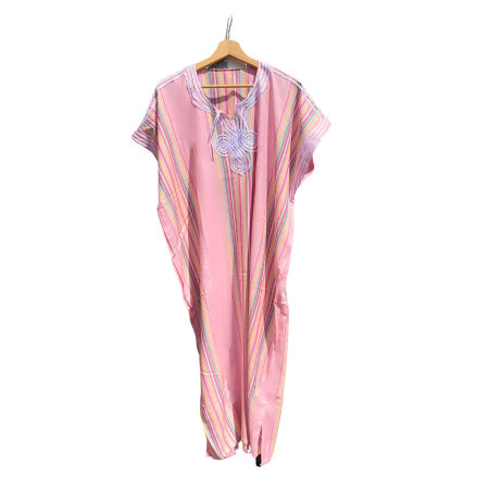 Marok. Gewand/Kaftan Kleid 100 % Cotton (Rosa)