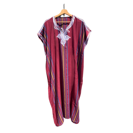 Marok. Gewand/Kaftan Kleid 100 % Cotton (Bordeaux)