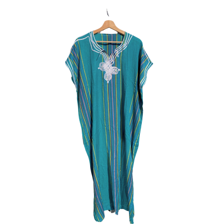 Marok. Gewand/Kaftan Kleid 100 % Cotton (T&uuml;rkis)